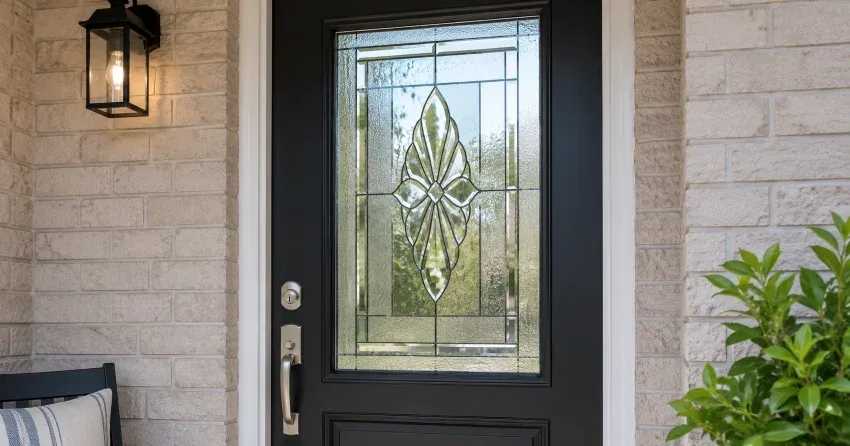 technician replacing a cracked decorative glass panel in Lighthouse Point, Collingwood