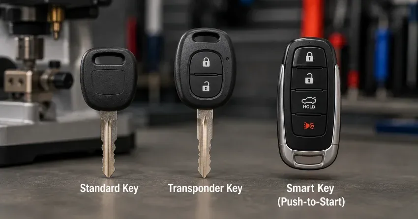 technician cutting a transponder ignition key in Collingwood