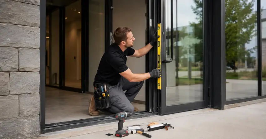 commercial glass door frame installation Collingwood